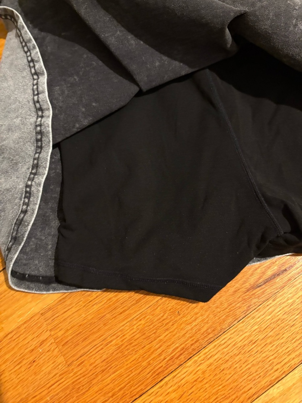 Charcoal Gray Denim Fit-and-Flare Dress with Front Zip - Picture 3 of 3